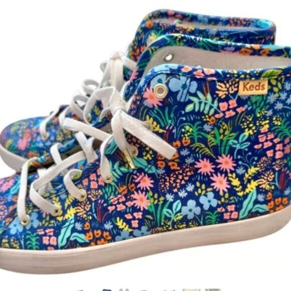 KEDS X RIFLE PAPER COMPANY Floral Canvas High Top Sneakers - Picture 3 of 12